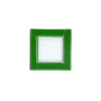 image of Turgla 02-032-15GRNCLR Square Glass Plate, 6" x 6", Green Fusion Dinnerware, Clear Glass Finish