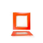 image of Turgla 02-032-15ORGCLR - Square Glass Plate, 6" x 6", Orange Fusion Finish, Glass Material