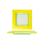 image of Turgla 02-032-15YLWCLR Fusion Square Glass Plate, 6" x 6", Yellow Color, Durable Glass Dinnerware