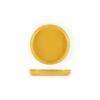 image of Turgla 04-385-24TRM - Turmeric Glass Platter, 9.5" Diameter Round Plate, Clear Finish