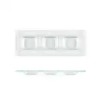 image of Turgla 06-016-31CLR - Clear Glass Rectangular Plate, 12.25" x 4", Three‑Compartment Fusion Dinnerware