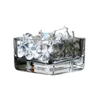 image of Turgla 16847 Decorative Senses Square Glass Serving Bowl, 4" x 2" H, 9 oz Capacity, Clear Finish
