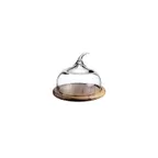 image of Turgla 18447 Round Clear Glass Plate Cover, 7" Diameter Decorative Cloche for Tabletop Presentation