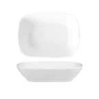 image of Turgla EO20KR00 Delta-Coupe Deep Plate – 8" x 5.75" x 1.75", 20 oz, White Rectangular Plastic Plate