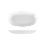 image of Turgla KO29KY00 - Delta-Coupe Oval Platter, 11.5" W x 6.25" D x 1.25" H, White Porcelain, Edge Rim