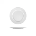image of Turgla LIZ22DU00 - 8.625" Round White Porcelain Plate, Wide Rolled Edge, Wide Rim, 8.5" Diameter