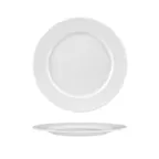 image of Turgla LIZ27DU00 - 10.5" Round White Porcelain Dinner Plate, Rolled Edge, Wide Rim