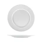 image of Turgla LIZ30DU00 - 11.75" Round White Porcelain Plate with Rolled Edge and Wide Rim, China Style