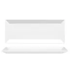 image of Turgla MER34KY00 China Platter – 13.5" W x 5.5" D x 0.75" H White Porcelain Tray with Coupe Rim