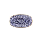 image of Turgla T-ECZT29OV-6 Edera Cobalt Oval Platter, 11.5" W x 6.75" D Blue Porcelain, 12" Long, 7" Short