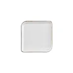 image of Turgla T-GREAR30KR-6 Square Porcelain Dinner Plate, 9" x 9", Brown Finish