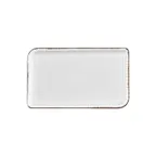 image of Turgla T-GREAR38DT-6 Rectangular Porcelain Platter, 13.75" W x 6.25" D (14" x 7"), Brown Finish
