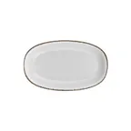 image of Turgla T-GREZT34OV-6 Grace Oval Porcelain Platter, 13.5" W x 14" D, Brown Finish - 1/Each