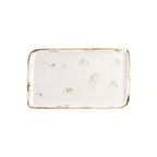 image of Turgla T-HAELAR38DT-6 Elegance Rectangular China Platter, 13.75" W x 6.25" D, Brown Porcelain