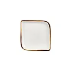 image of Turgla T-HAGLAR30KR-6 Gleam Square Porcelain Dinner Plate, 9" x 9", Elegant Brown Finish
