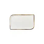 image of Turgla T-HAGLAR34DT-6 Rectangular Porcelain Platter, Brown, 11.75" W x 7" D, Elegant Gleam Finish