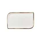 image of Turgla T-HAGLAR38DT-6 Rectangular Porcelain Platter, Brown Finish, 14" x 7" Size, Gleam Tableware