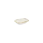 image of Turgla T-HAGLZT18DKY-12 Rectangular Deep Rim Plate, 7" x 5" Brown Porcelain Dinnerware