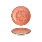 image of Turgla T-HALTFL25CK-6 Laterite Deep Round Plate, 9.75" Diameter, 44 oz Capacity, Orange Porcelain