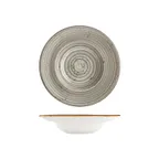 image of Turgla T-HASPZT27CK-6 Deep Round Plate, 10.75" Diameter, 17 oz Grey Porcelain with Deep Rim
