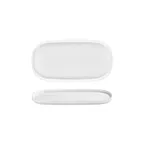 image of Turgla T-HL30OV-6 Helix Oval Porcelain Platter, Warm White, 11.75" W x 6.25" D, Elegant Dinnerware