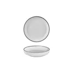 image of Turgla T-HLBLACP19CK-6 Helix Deep Round Plate, 7.5" Diameter, 24 oz, Black Porcelain Dinnerware