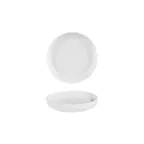 image of Turgla T-HLCP19CK-6 Helix Deep Round Plate, 7.75" Diameter, 24 oz Capacity, Warm White Porcelain
