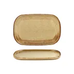 image of Turgla T-HLDN34OV-6 Dune Oval Porcelain Platter, 13.5" W x 9" D, Orange Finish