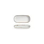 image of Turgla T-HLGL205OV-12 Helix Gleam Oval Platter, 8" x 4" Porcelain, Brown Finish - 1/Each