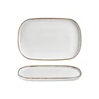 image of Turgla T-HLGL34OV-6 Helix Gleam Oval China Platter, 13.5" W x 9" D Porcelain Brown Finish