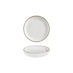image of Turgla T-HLGLCP19CK-6 Helix Gleam Deep Round Plate, 7.5" Diameter, 24 oz Capacity, Brown Porcelain