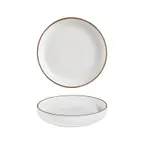 image of Turgla T-HLGLCP26CK-6 Deep Round Plate, 10.25" 59 oz Porcelain, Brown Finish - 1/Each