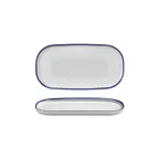 image of Turgla T-HLNBL30OV-6 Navy Oval Porcelain Platter, 12" x 6" Oval, Blue Finish, 11.75" Width