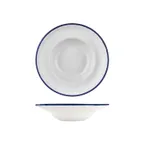 image of Turgla T-HLNBLZT27CK-6 Navy Round Plate, 10.75" Diameter, 17 oz Porcelain, Deep Rim