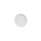 image of Turgla T-HLSM01CT-24 Helix Round Porcelain Saucer, 6" Diameter Warm White, Dinnerware, Setting