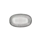 image of Turgla T-LNZT29OV-6 Luna Oval Porcelain Platter, Grey, 11.5" W x 12" L, 7" Short Side