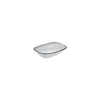image of Turgla T-OHZT16DKY-12 Occhio Deep Rectangular Plate, 6.25" x 4.25" Porcelain, Blue, Deep Rim Finish