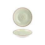 image of Turgla T-RMFL23CK-6 Rome Deep Plate, 9" Round Green Porcelain Dinner Plate, 34 oz Capacity, Deep Rim