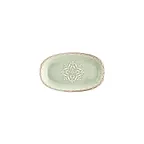 image of Turgla T-RMZT24OV-12 Oval Porcelain Platter, 9.5" W x 5.5" D, Green Finish – Elegant Dinnerware