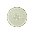 image of Turgla T-RMZT32PZT-6 Rome Pizza Plate, 12.5" Round Green Porcelain Dinner Plate