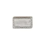 image of Turgla T-RUGAR28DT-12 Rectangular Beige Porcelain Dinner Plate, 9.5" x 6" Size, Classic Elegant Tableware