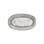 image of Turgla T-RUGZT34OV-6 Zafira Oval China Platter, 13.5" W x 7.75" D, Beige Porcelain, 14" x 8"