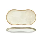 image of Turgla T-SMABY38DT-6 Ambience Rectangular Porcelain Platter, Beige, 15" x 7.75" 15" Long, 8" Short