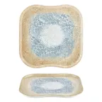 image of Turgla T-SMRT40KR-6 Square Porcelain Dinner Plate, 13.25" x 13.25" Yellow, Fine China Tableware