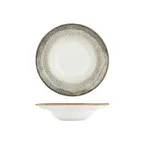 image of Turgla T-SZZT27CK-6 Deep Rim Porcelain Dinner Plate, 10.75" Round, 17 oz, Decorative White Finish