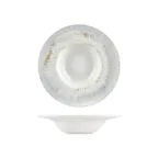 image of Turgla T-WEGT28CK-6 Wave Deep Plate, 11" Round Porcelain Plate, Blue, 16 oz Capacity, Deep Rim