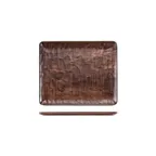 image of Turgla TRI535 EcoGrain Platter, Rectangular Plastic Plate, 12.75" x 10.5" x 0.5", Brown