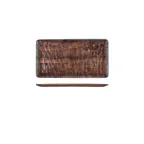 image of Turgla TRI536 - EcoGrain Composite Rectangular Plate, 12.75" x 7", Brown Flat Plastic Dinnerware