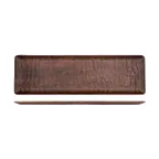 image of Turgla TRI537 EcoGrain Platter, 20.75" x 6.25" x 0.5" Rectangular Brown Flat Plastic Plate