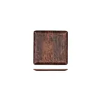 image of Turgla TRI748 EcoGrain Composite Plate, 8.75" x 8.75" Square Brown Reusable Plastic Flat Dinnerware